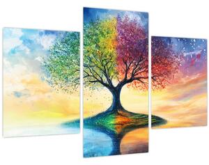 Slika – Oslikano drvo godišnjih doba (90x60 cm)
