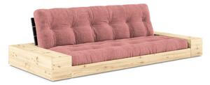 Ružičasta sklopiva sofa od samta 244 cm Base – Karup Design