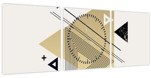 Slika - Geometrijski oblici N⁰4 (sa satom) (90x30 cm)