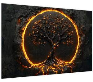 Slika – Drvo života u lavi II. (90x60 cm)