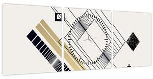 Slika - Geometrijski oblici N⁰6 (sa satom) (90x30 cm)