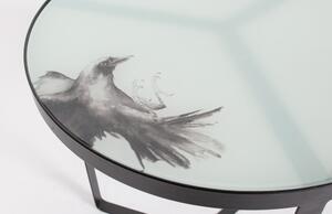 Metalni pomoćni stolić sa staklenom pločom BePureHome Fly, ⌀ 45 cm