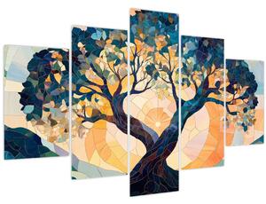 Slika – Mozaik – sunce i drvo II. (150x105 cm)