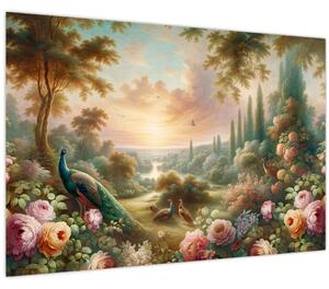 Slika - Paunovi u vrtu (90x60 cm)
