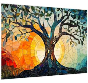 Slika – Mozaik – sunce i drvo I. (70x50 cm)