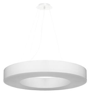 Bijela viseća svjetiljka s tekstilnim sjenilom ø 70 cm Galata Slim – Nice Lamps