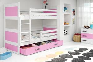 Krevet BMS Rico na kat + ladica 200x90 cm, BIA roza