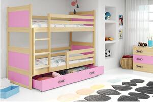 Krevet BMS Rico na kat + ladica 200x90 cm, PINE roza