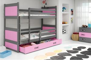 Krevet BMS Rico na kat + ladica 200x90 cm, GRF roza