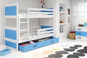 Krevet BMS Rico na kat + ladica 200x90 cm, BIA plava