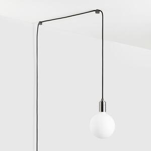 Crna/u sjajno srebrnoj boji viseća svjetiljka ø 4 cm Plug & Play – tala
