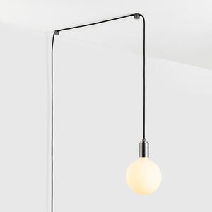 Crna/u sjajno srebrnoj boji viseća svjetiljka ø 4 cm Plug & Play – tala