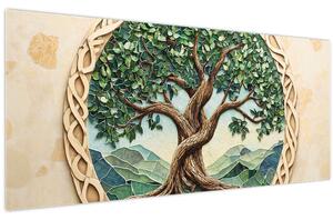 Slika – Ispleteno drvo života (120x50 cm)