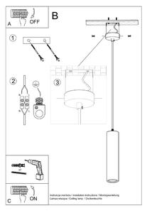 Bijela viseća svjetiljka s keramičkim sjenilom ø 8 cm Santana – Nice Lamps