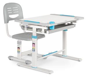 Blumfeldt Tommi XL, dječji set stol i stolica, radni stol podesiv po visini i ergonomska stolica, od 4-10 godina