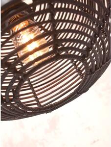 Crna stropna svjetiljka sa sjenilom od ratana ø 25 cm Tanami – Good&Mojo