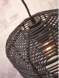 Crna stojeća svjetiljka sa sjenilom od ratana (visina 150 cm) Tanami – Good&Mojo