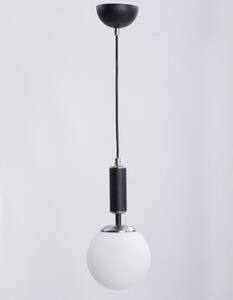 Bijela/crna viseća svjetiljka sa staklenim sjenilom ø 15 cm Hector – Squid Lighting