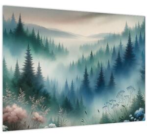 Slika - Šumski krajolik s maglom (70x50 cm)