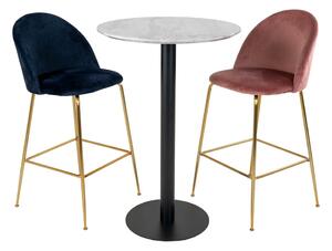 Okrugli barski stol s pločom stola u mramornom dekoru ø 70 cm Bolzano – House Nordic