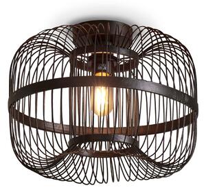 Crna stropna svjetiljka s bambusovim sjenilom ø 38 cm Hokkaido – Good&Mojo