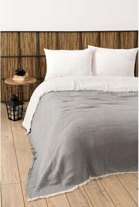 Sivi prekrivač od muslina za bračni krevet 230x250 cm – Mijolnir