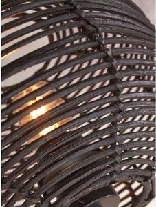 Crna stojeća svjetiljka sa sjenilom od ratana (visina 130 cm) Tanami – Good&Mojo