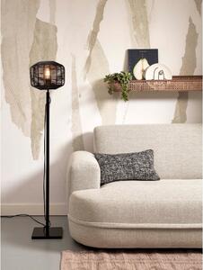 Crna stojeća svjetiljka sa sjenilom od ratana (visina 130 cm) Tanami – Good&Mojo