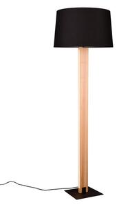 Crna/u prirodnoj boji stojeća svjetiljka s tekstilnim sjenilom (visina 150 cm) Rahul – Trio