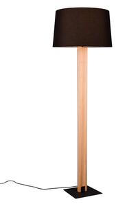 Crna/u prirodnoj boji stojeća svjetiljka s tekstilnim sjenilom (visina 150 cm) Rahul – Trio