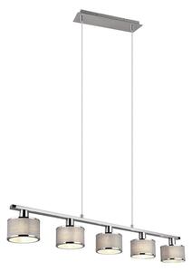 Bež/u srebrnoj boji viseća svjetiljka s tekstilnim sjenilom Kaprun – Trio