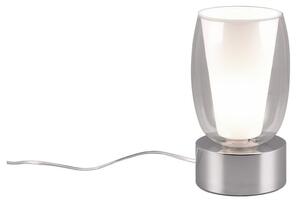 Stolna lampa u srebrnoj boji sa staklenim sjenilom (visina 24 cm) Barret – Trio Select