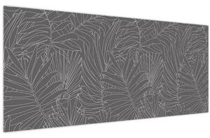 Slika - Sivo palmino lišće (120x50 cm)