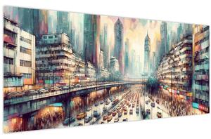 Slika - Život u velikom gradu (120x50 cm)