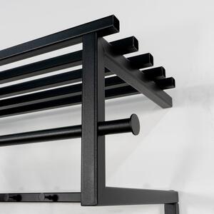 Crna metalna zidna vješalica s policom Rizzoli – Spinder Design