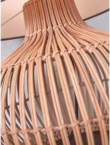Svijetlo siva/u prirodnoj boji stolna lampa s tekstilnim sjenilom (visina 60 cm) Kalahari – Good&Mojo