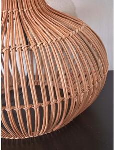 Krem/u prirodnoj boji stolna lampa s tekstilnim sjenilom (visina 60 cm) Kalahari – Good&Mojo