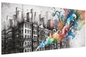 Slika - Industrijski život (120x50 cm)