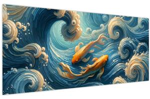 Slika - Zlatne ribe (120x50 cm)