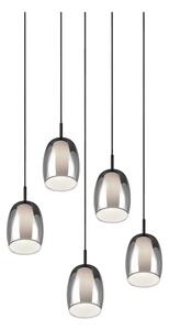 Crna/u srebrnoj boji viseća svjetiljka sa staklenim sjenilom ø 48 cm Barret – Trio Select