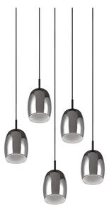 Crna/u srebrnoj boji viseća svjetiljka sa staklenim sjenilom ø 48 cm Barret – Trio Select
