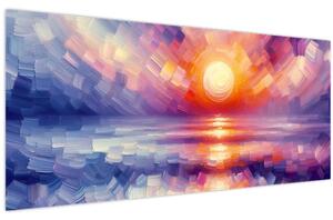 Slika - Umjetnički obojeni zalazak sunca (120x50 cm)