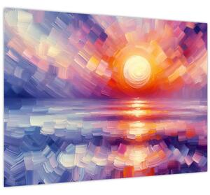 Slika - Umjetnički obojeni zalazak sunca (70x50 cm)