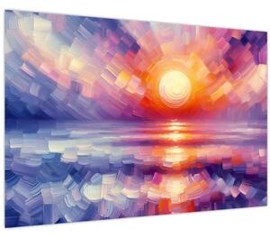 Slika - Umjetnički obojeni zalazak sunca (90x60 cm)