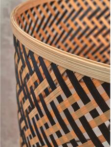 Crna/u prirodnoj boji stolna lampa s bambusovim sjenilom (visina 38 cm) Java – Good&Mojo