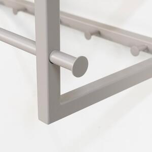 Svijetlo siva metalna zidna vješalica s policom Marco – Spinder Design