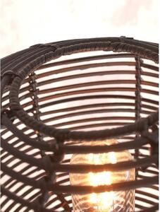 Crna stolna lampa sa sjenilom od ratana (visina 40 cm) Tanami – Good&Mojo