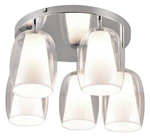 Stropna svjetiljka u srebrnoj boji sa staklenim sjenilom ø 14 cm Barret – Trio Select