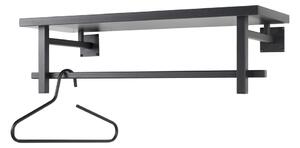 Crna metalna zidna vješalica s policom Simplon – Spinder Design