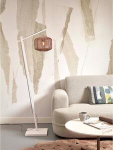 Bijela/u prirodnoj boji stojeća svjetiljka sa sjenilom od ratana (visina 150 cm) Tanami – Good&Mojo